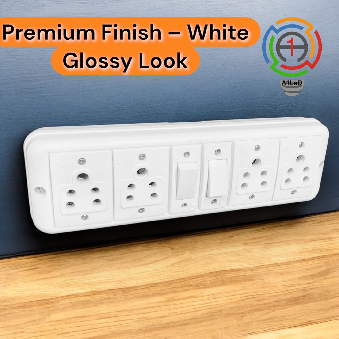 Heavy Duty 2 Switch 4 Socket Extension Board | 10A Load | Screw-Fit | Wall Mountable | A1 LED A1 LED
