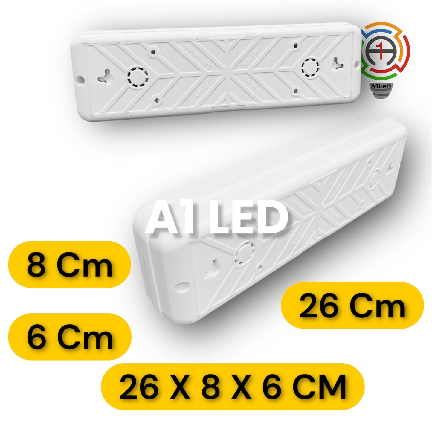 Heavy Duty 2 Switch 4 Socket Extension Board | 10A Load | Screw-Fit | Wall Mountable | A1 LED A1 LED