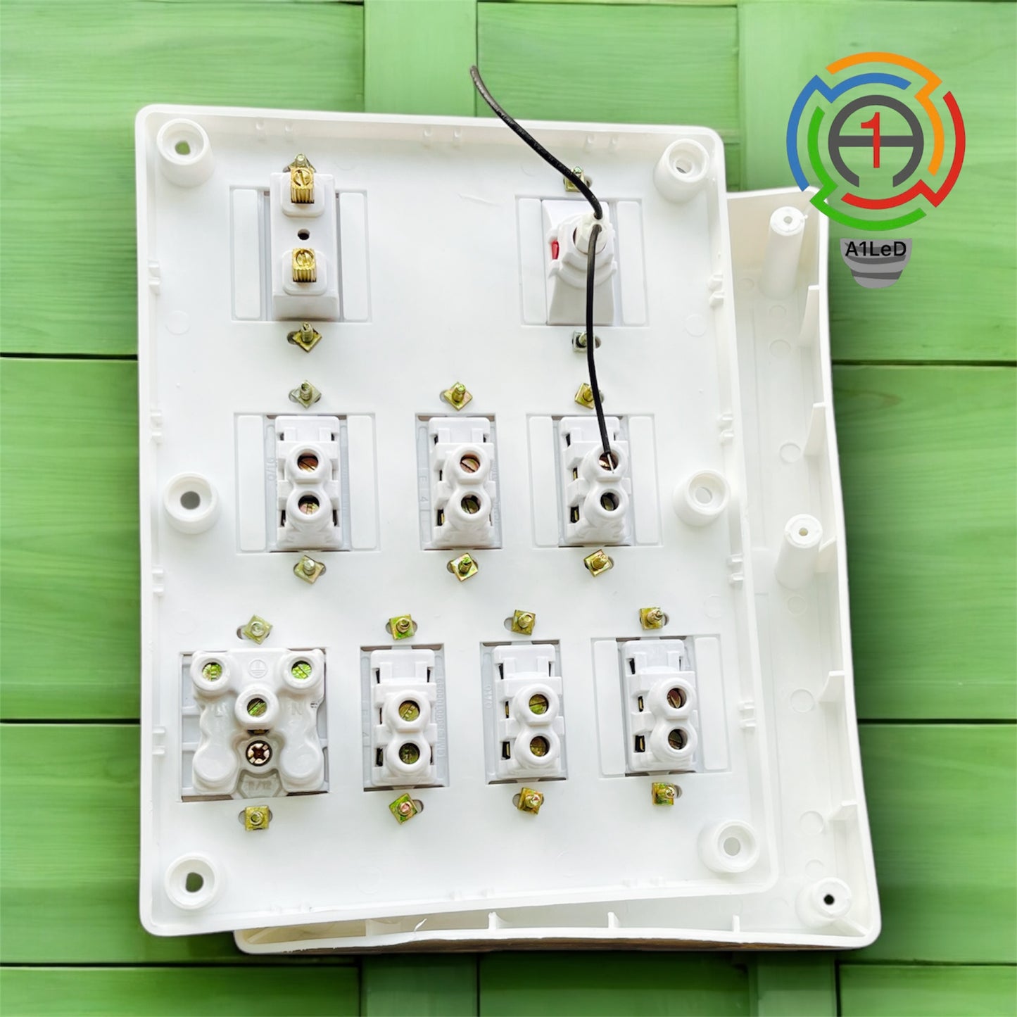 8x6 Modular Switch Board – 6 Switches, 1 Socket, 1 Fuse, 1 Indicator | Installation Kit Included - A1 LED
