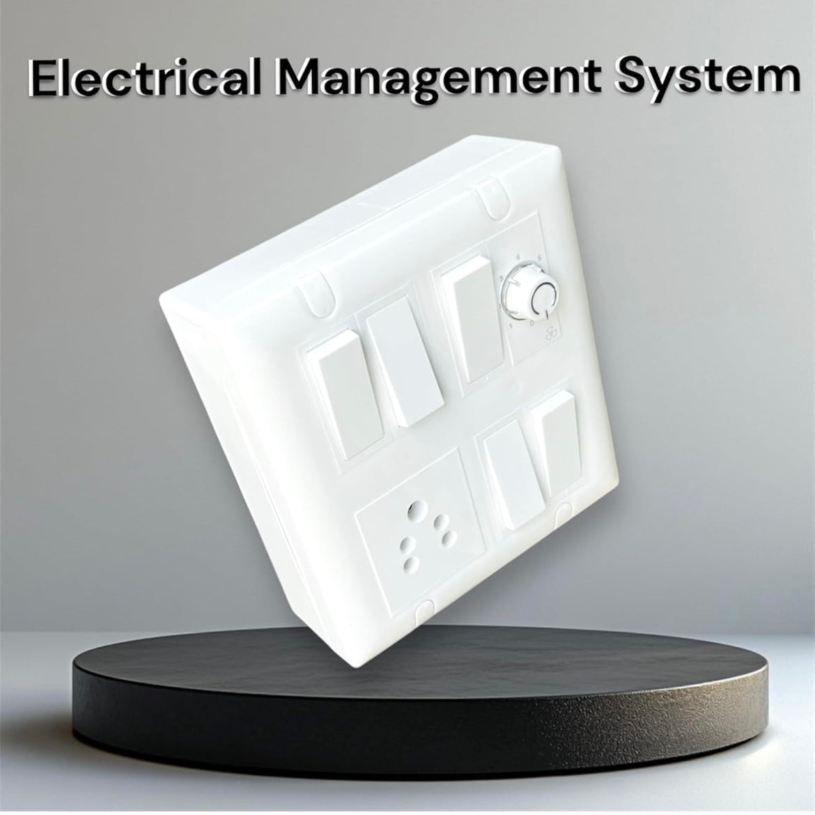 A1LED 8 Modular Electrical Switch Board with 5 Switches, 1 Socket & 1 Regulator – White, Heavy Du A1 LED