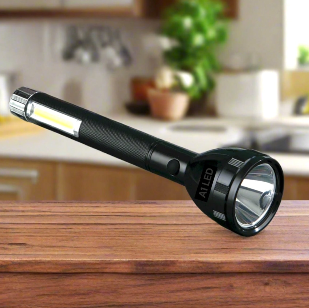 rechargeable torch Long Handle, Rechargeable Plastic Body Torch for Security, Outdoor Use, Farm, Warehouse, and Night S A1 LED