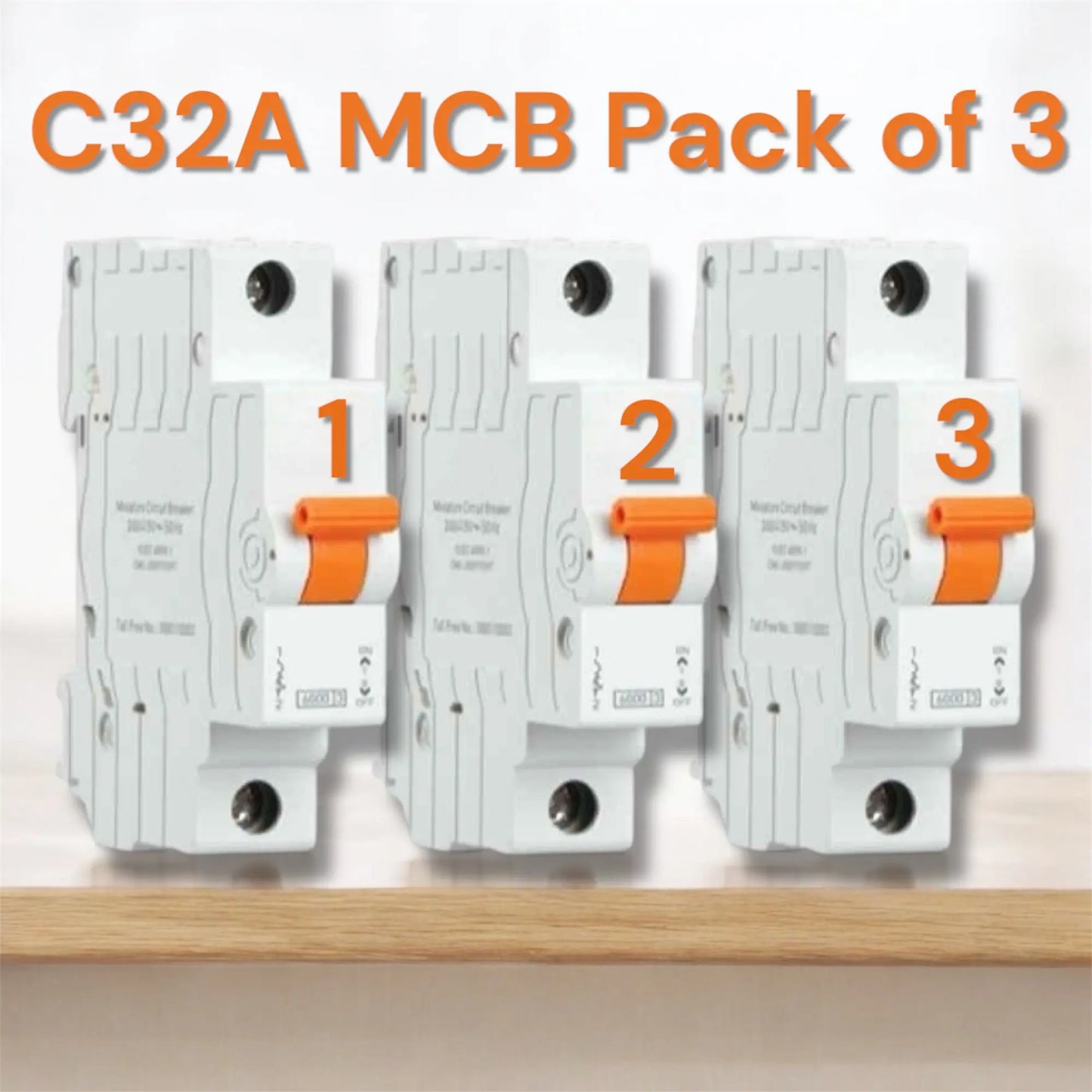 3 Piece Combo MCB 32A – High-Quality Miniature Circuit Breaker for Safety & Protection A1 LED