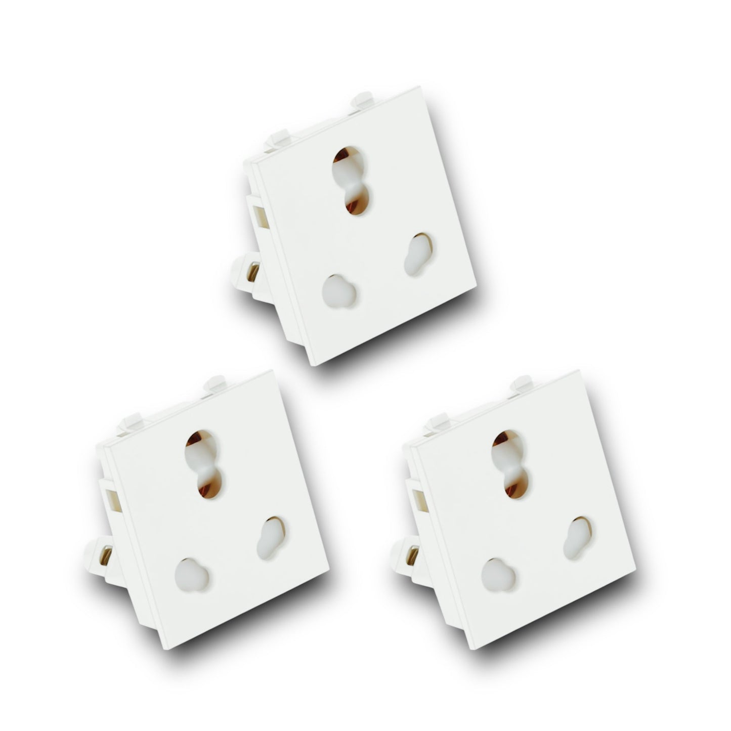 16A Modular 3-Pin Socket (Combo of 3) A1 LED