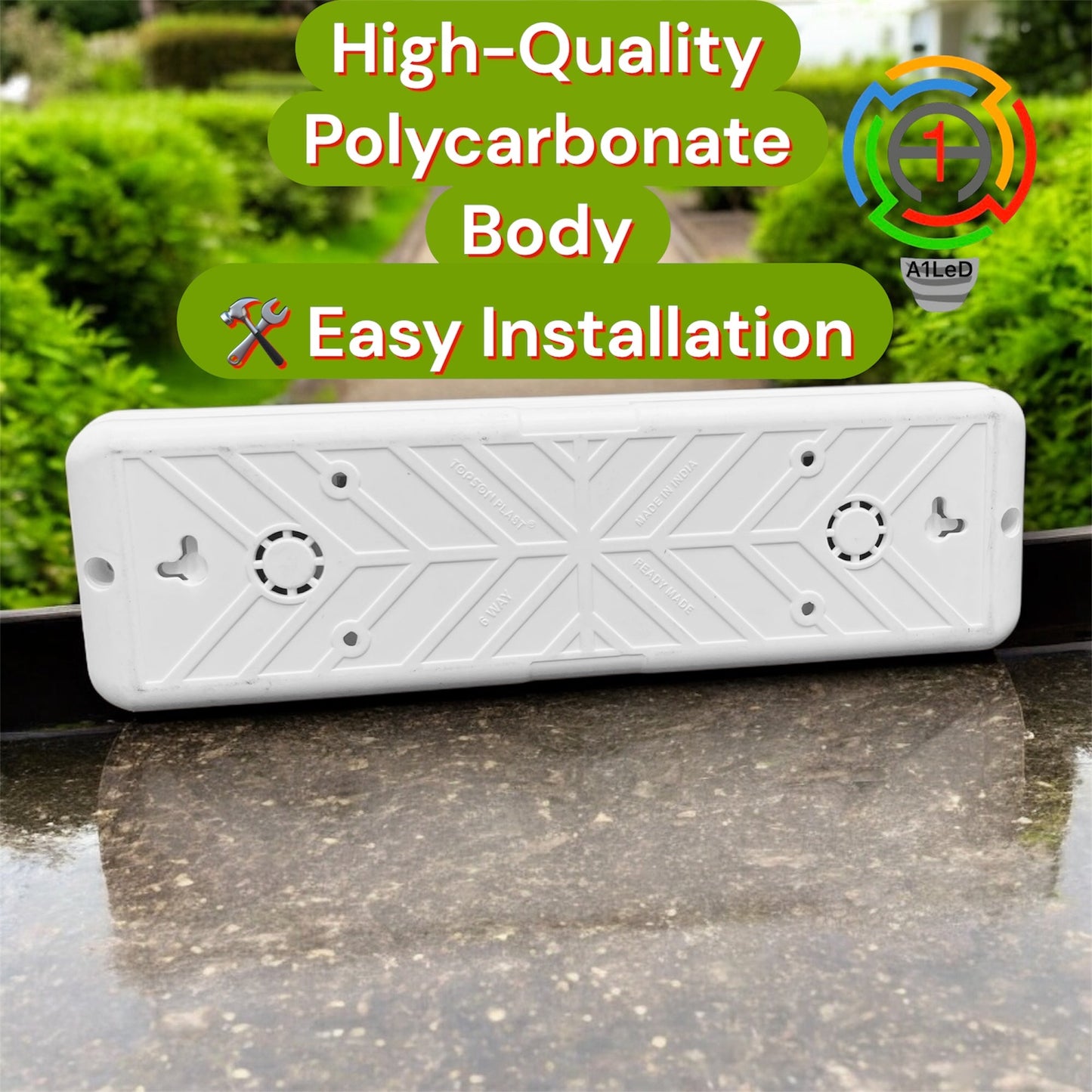 Heavy Duty 2 Switch 4 Socket Extension Board | 10A Load | Screw-Fit | Wall Mountable | A1 LED A1 LED