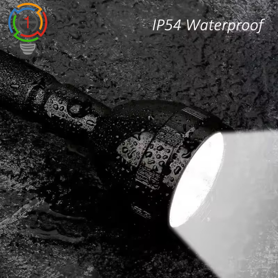Rechargeable LED Portable Flashlight - Long Range, Waterproof with 2 Modes for Emergencies, Camping, Hiking & Searching A1 LED