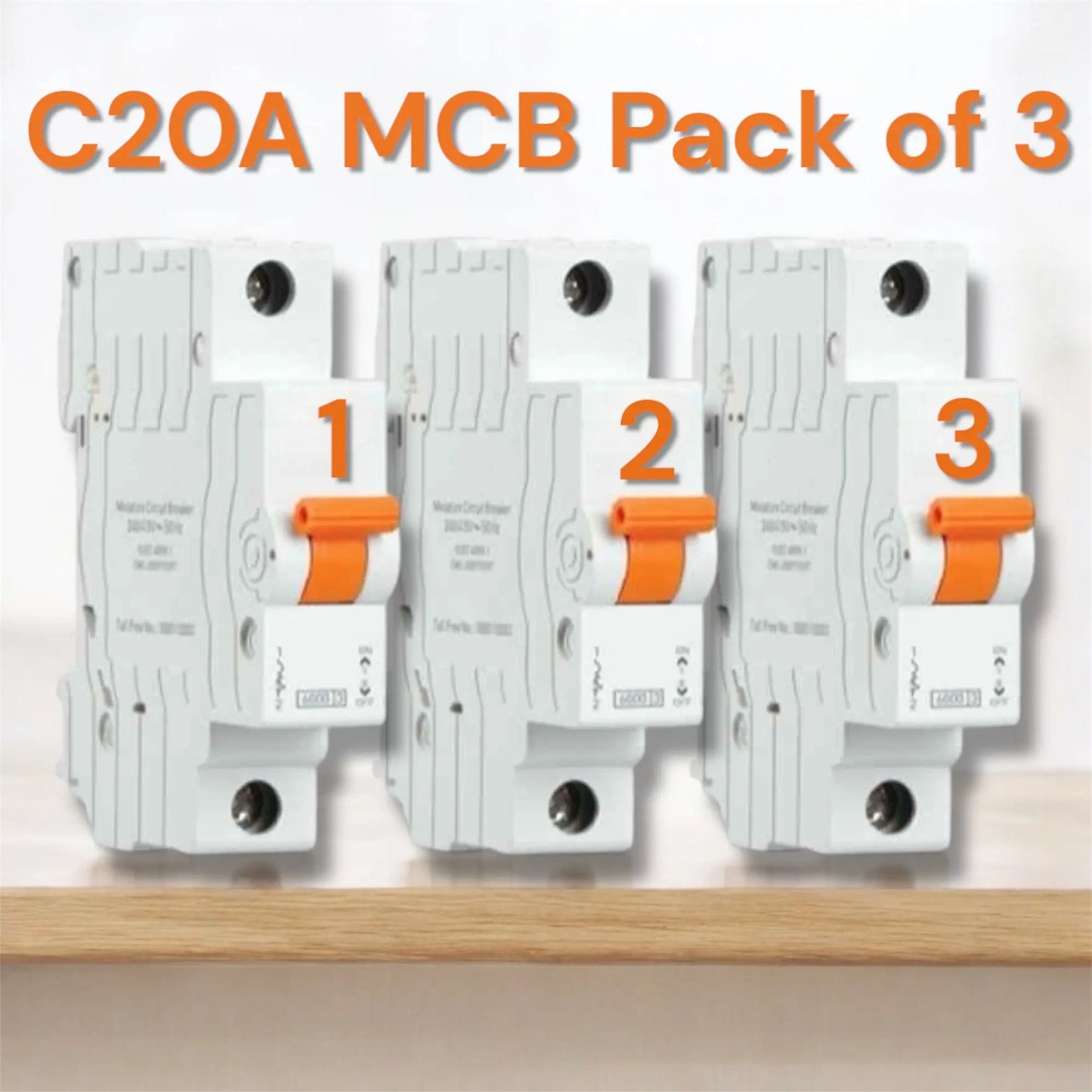 3 Piece Combo MCB 20A – High-Quality Miniature Circuit Breaker for Safety & Protection A1 LED