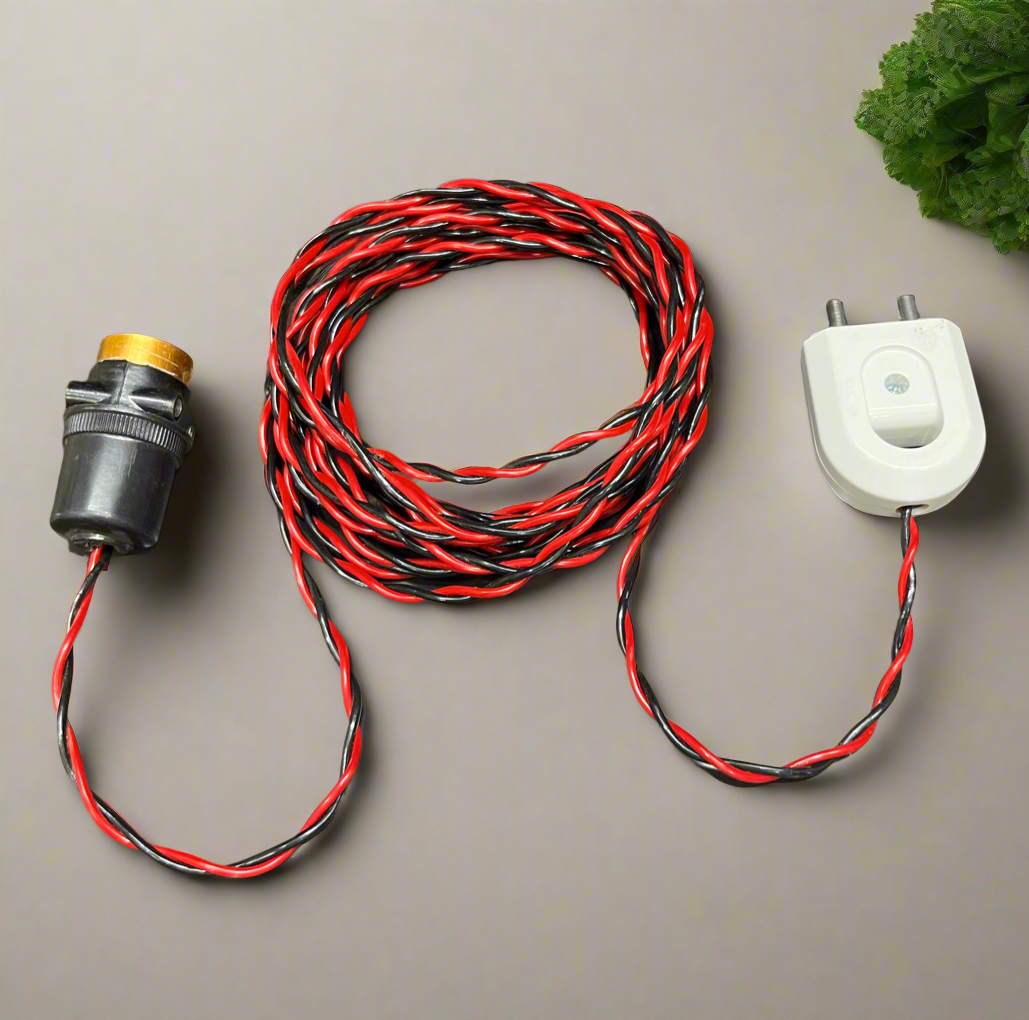 Ready-to-Use Hanging Bulb Holder Kit with 5 Meter Wire, Pin Top & Bulb – Ideal for Temporary Lighting, Shops, Events & Homes A1 LED