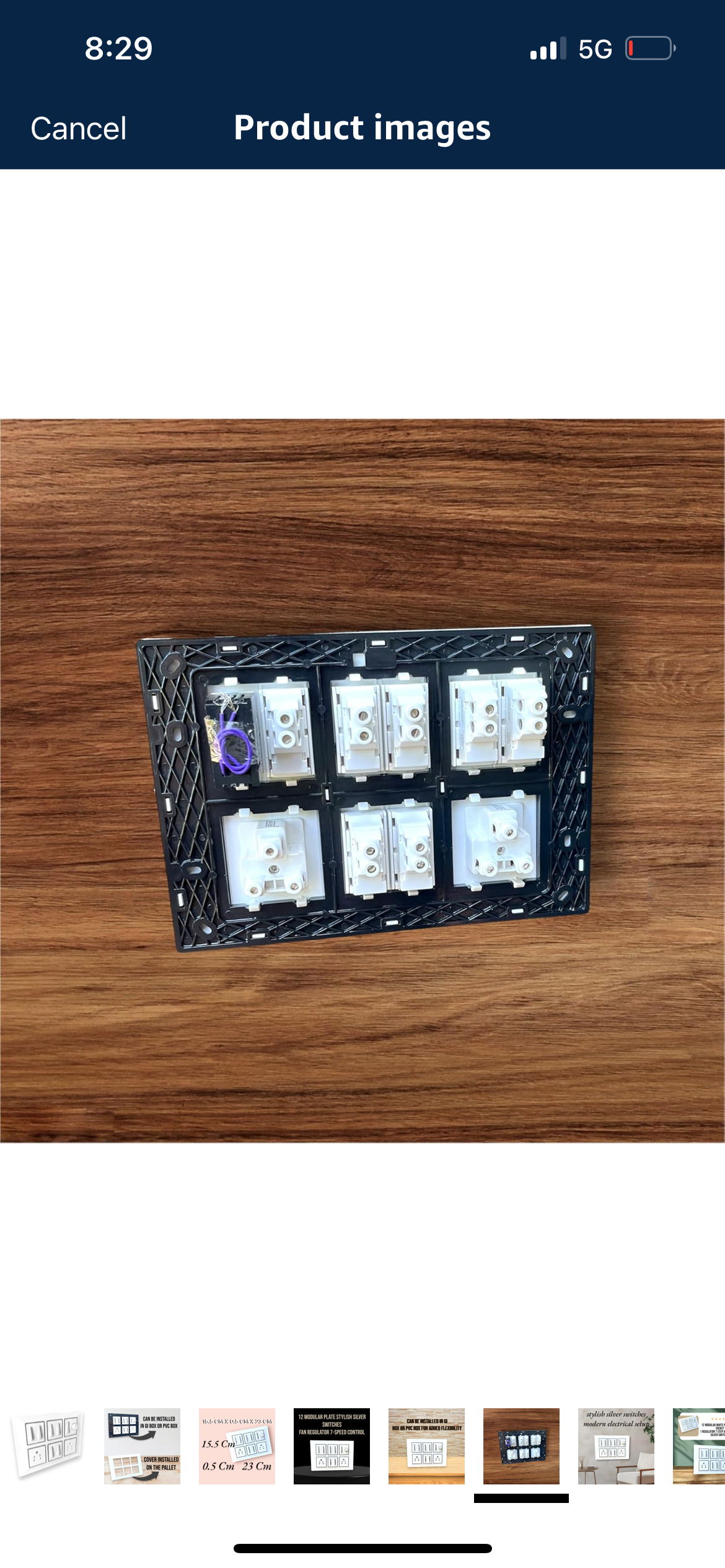 Stylish 12 Modular White Switch Plate Set – 2 Power Sockets, 1 Fan Regulator & 7 Premium Silver Switches A1 LED