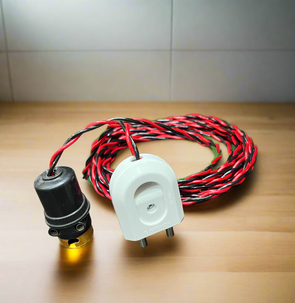 Ready-to-Use Hanging Bulb Holder Kit with 5 Meter Wire, Pin Top & Bulb – Ideal for Temporary Lighting, Shops, Events & Homes A1 LED