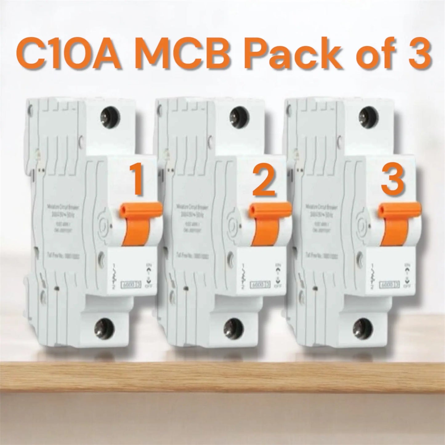 3 Piece Combo MCB 10A – High-Quality Miniature Circuit Breaker for Safety & Protection A1 LED