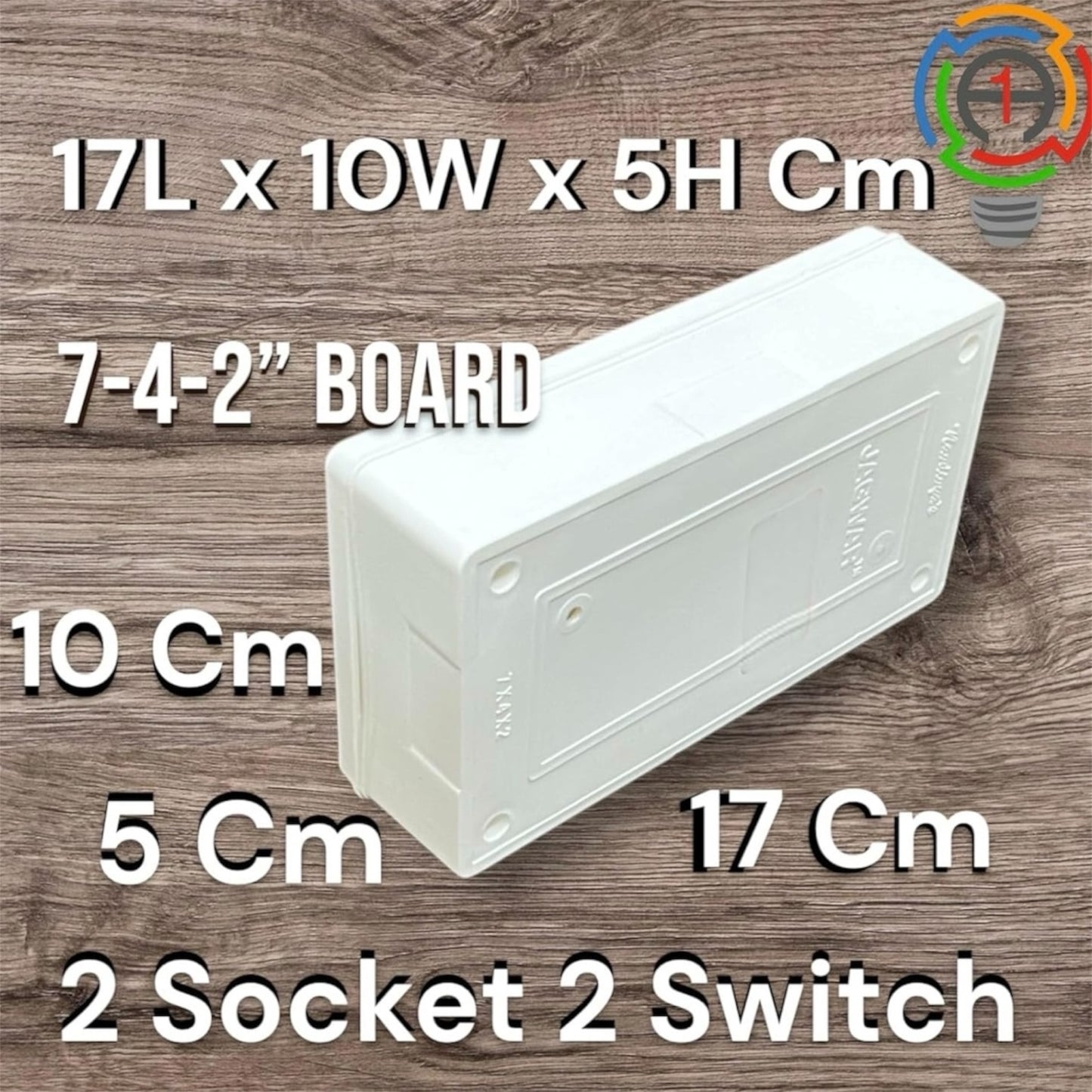 Premium Ready Switch Board – 2 Sockets, 2 Switches - A1 LED