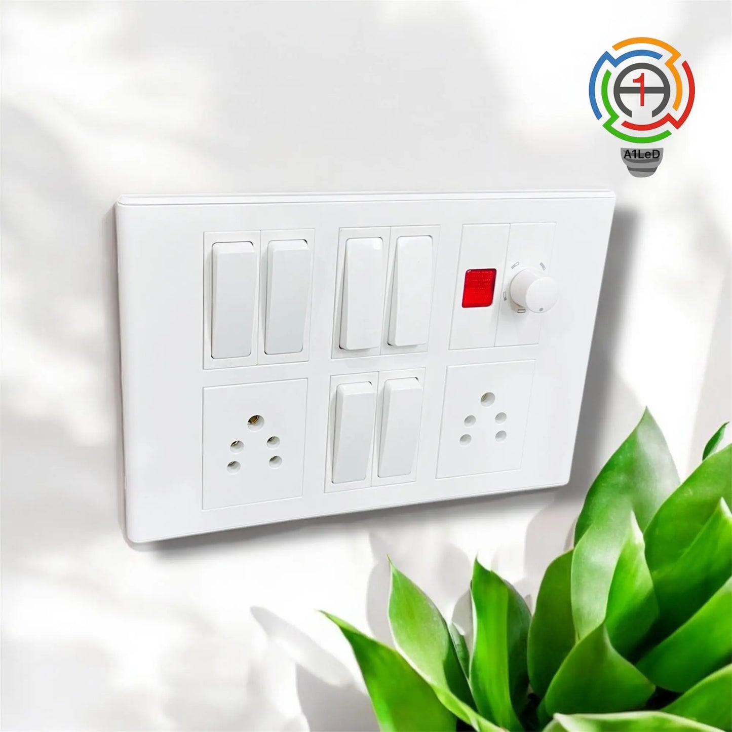 Modular Electrical Switch Board with Sockets, Regulator & Indicator A1 LED & ELECTRICALS