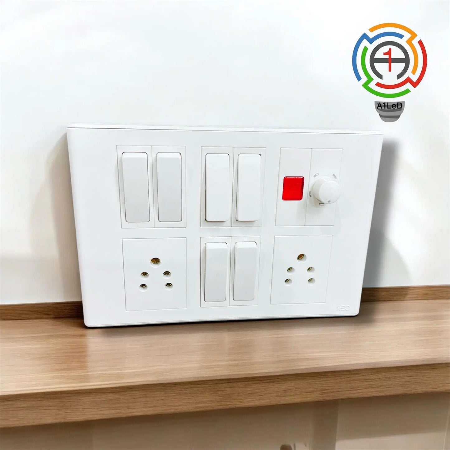 Modular Electrical Switch Board with Sockets, Regulator & Indicator A1 LED & ELECTRICALS