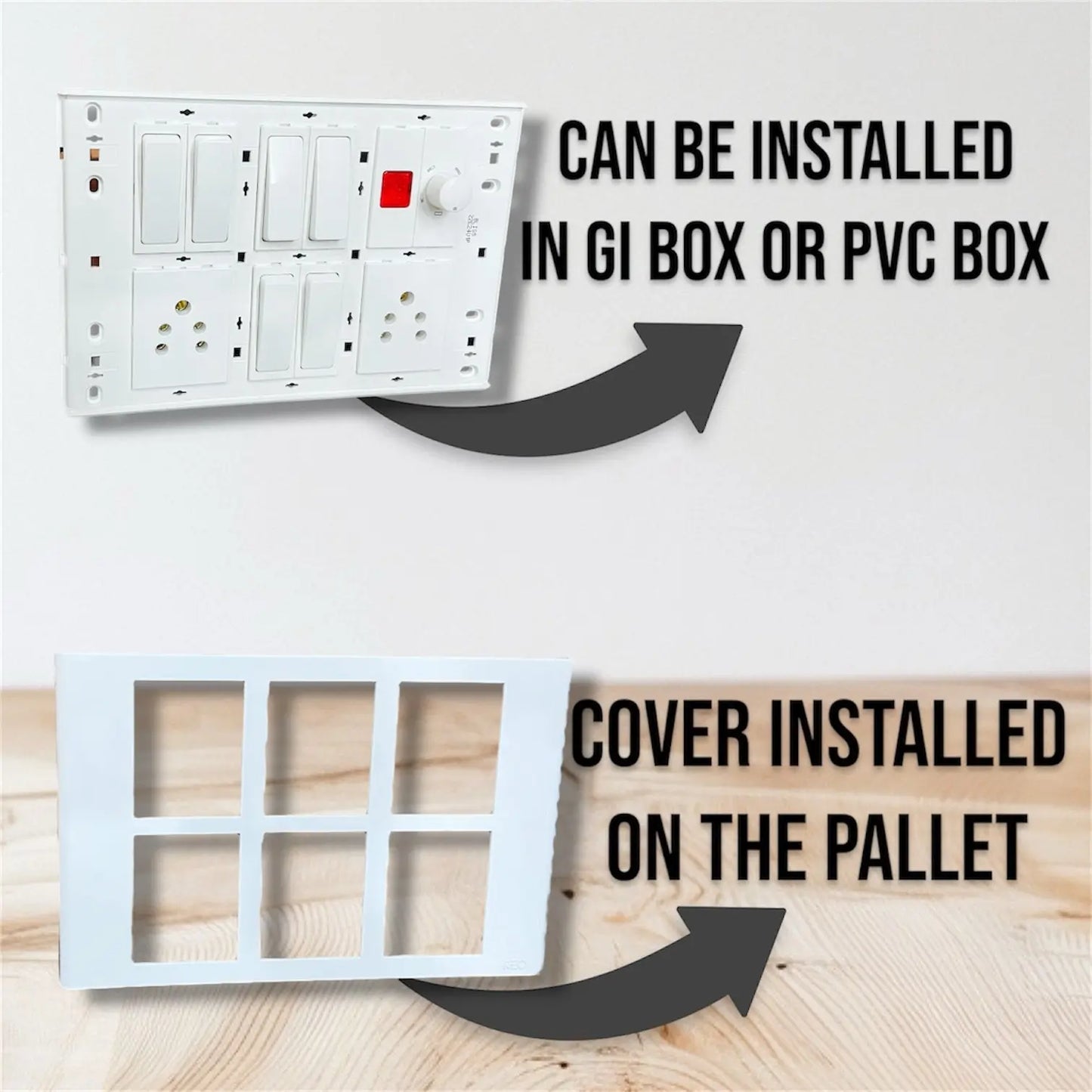 Modular Electrical Switch Board with Sockets, Regulator & Indicator A1 LED & ELECTRICALS