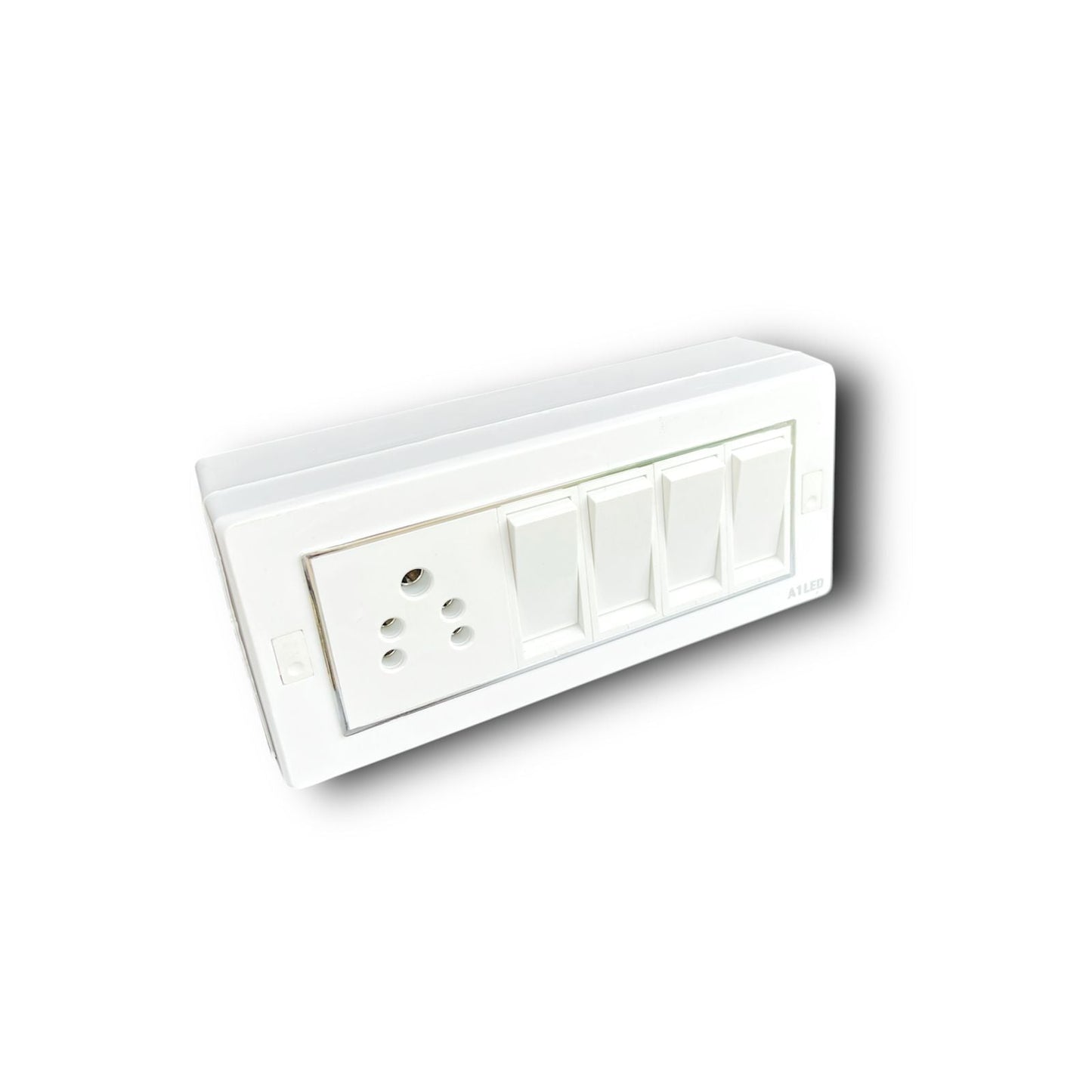 Title: 6 Mudular Board with 4 Switches (10A) & 1 Socket (10A) – Durable & Stylish A1 LED