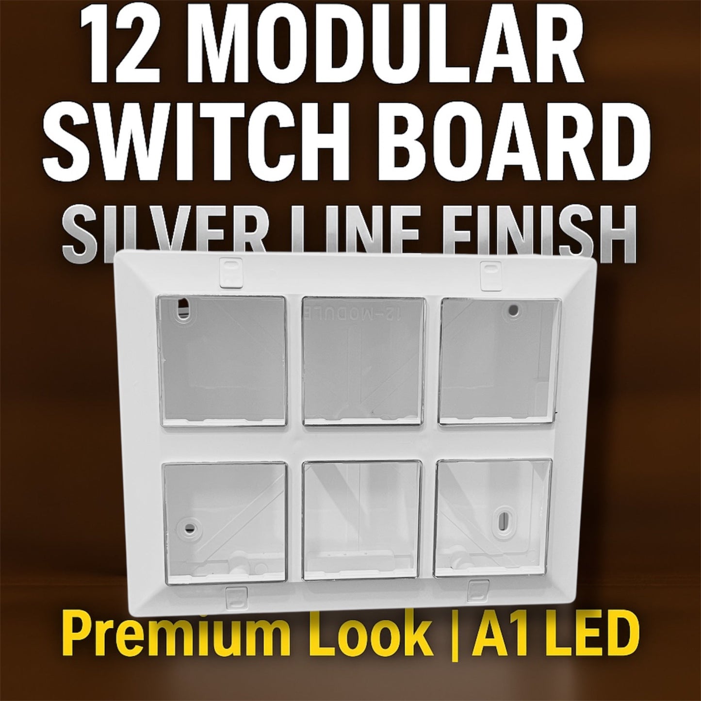 A1 LED 12 Modular Switch Board (Roma Style) – White | Heavy Duty Polycarbonate | Shockproof & Easy to Install A1 LED
