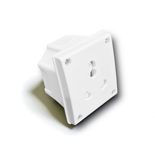 A1 LED 16A Surface Gang Box with Heavy Duty 3-Pin Socket | Wall Mount Board for Geyser, AC, Water Heater, Fridge, Washing Machine & Heavy Appliances | Durable Heat-Resistant White Body A1 LED