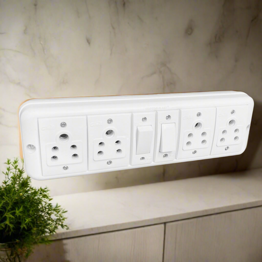heavy duty extension board 2 Switch 4 Socket Extension Board | 10A Load | Screw-Fit | Wall Mountable | A1 LED A1 LED