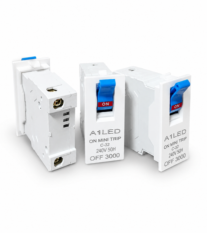 A1LED Mini Trip MCB 32A | C-Series | 240V 50Hz | Short Circuit Protection | For Modular Boards & Plates