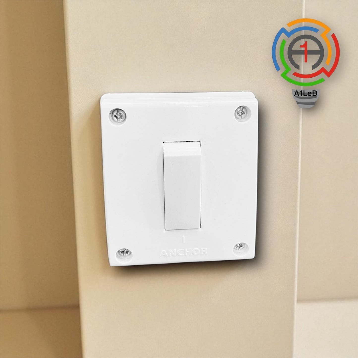A1LED 16A Heavy Duty Surface Gang Switch Box | Wall Mount Switch for Geyser & AC A1 LED