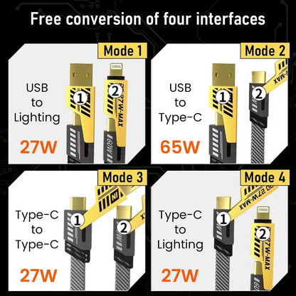 A1 LED USB C Cable Lightning Cable 4 in 1