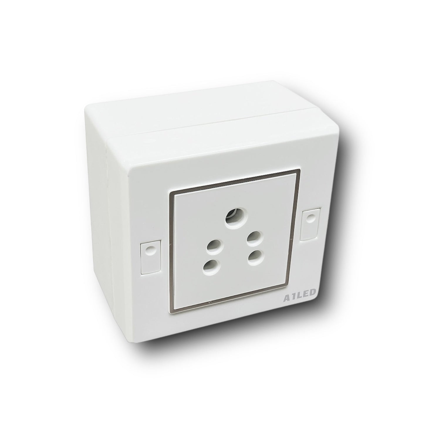 A1 LED 2 Module Modular Switch Board with 1 Socket (6A) – Compact Wall Mount Electric Board, White, Durable & Shock Resistant for Home and Office A1 LED