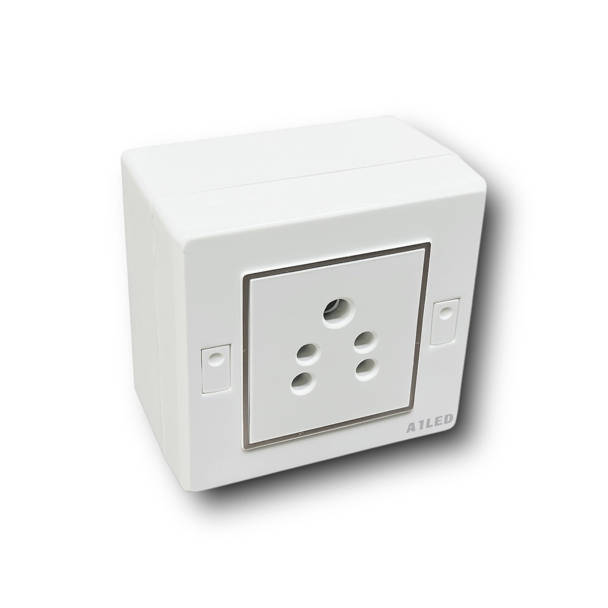 A1 LED 2 Module Modular Switch Board with 1 Socket (6A) – Compact Wall Mount Electric Board, White, Durable & Shock Resistant for Home and Office A1 LED