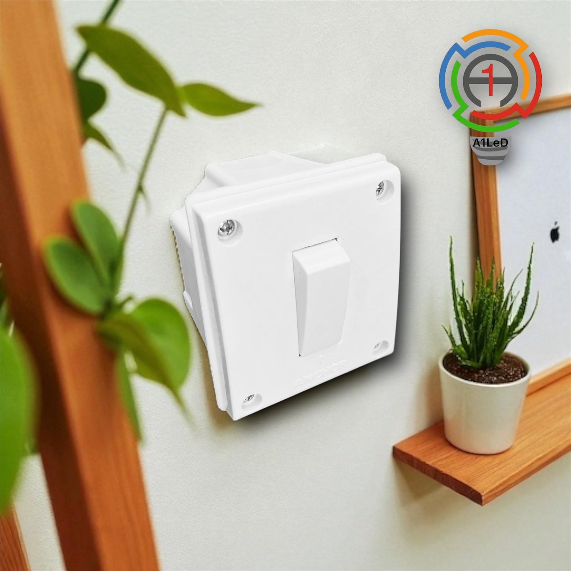 A1LED 16A Heavy Duty Surface Gang Switch Box | Wall Mount Switch for Geyser & AC A1 LED