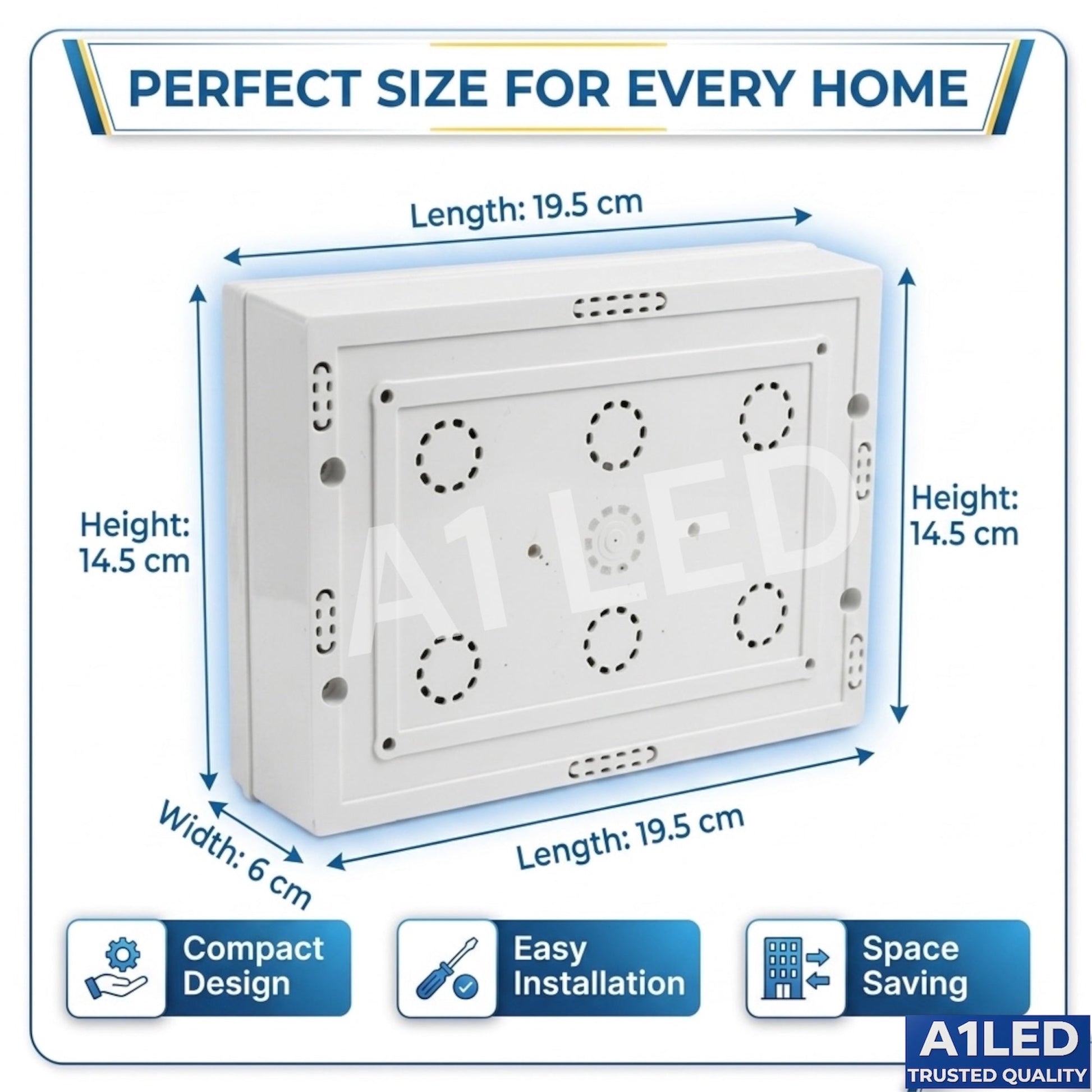 A1 LED 12 Modular Switch Board | 8 Switches, 1 Socket, Fan Regulator & Indicator | Shock Proof & Fire Resistant | Wall Mount with Install Kit | Home, Office & Shop A1 LED