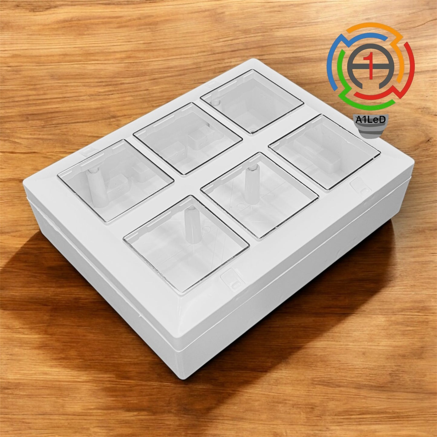 A1 LED 12 Modular Switch Board (Roma Style) – White | Heavy Duty Polycarbonate | Shockproof & Easy to Install A1 LED