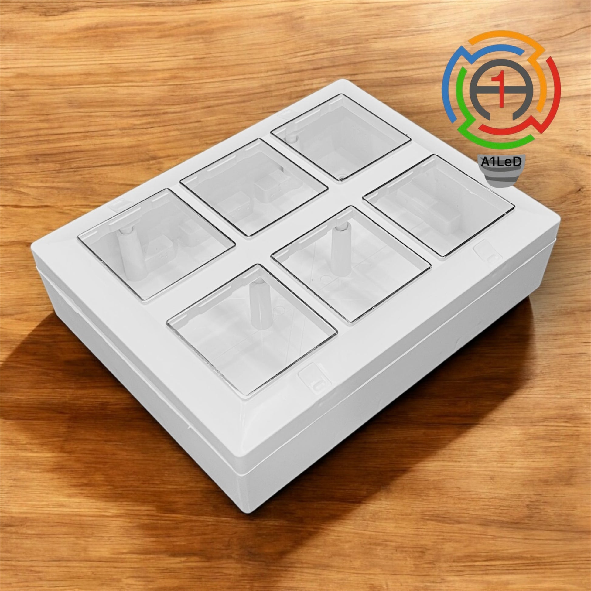 A1 LED 12 Modular Switch Board (Roma Style) – White | Heavy Duty Polycarbonate | Shockproof & Easy to Install A1 LED