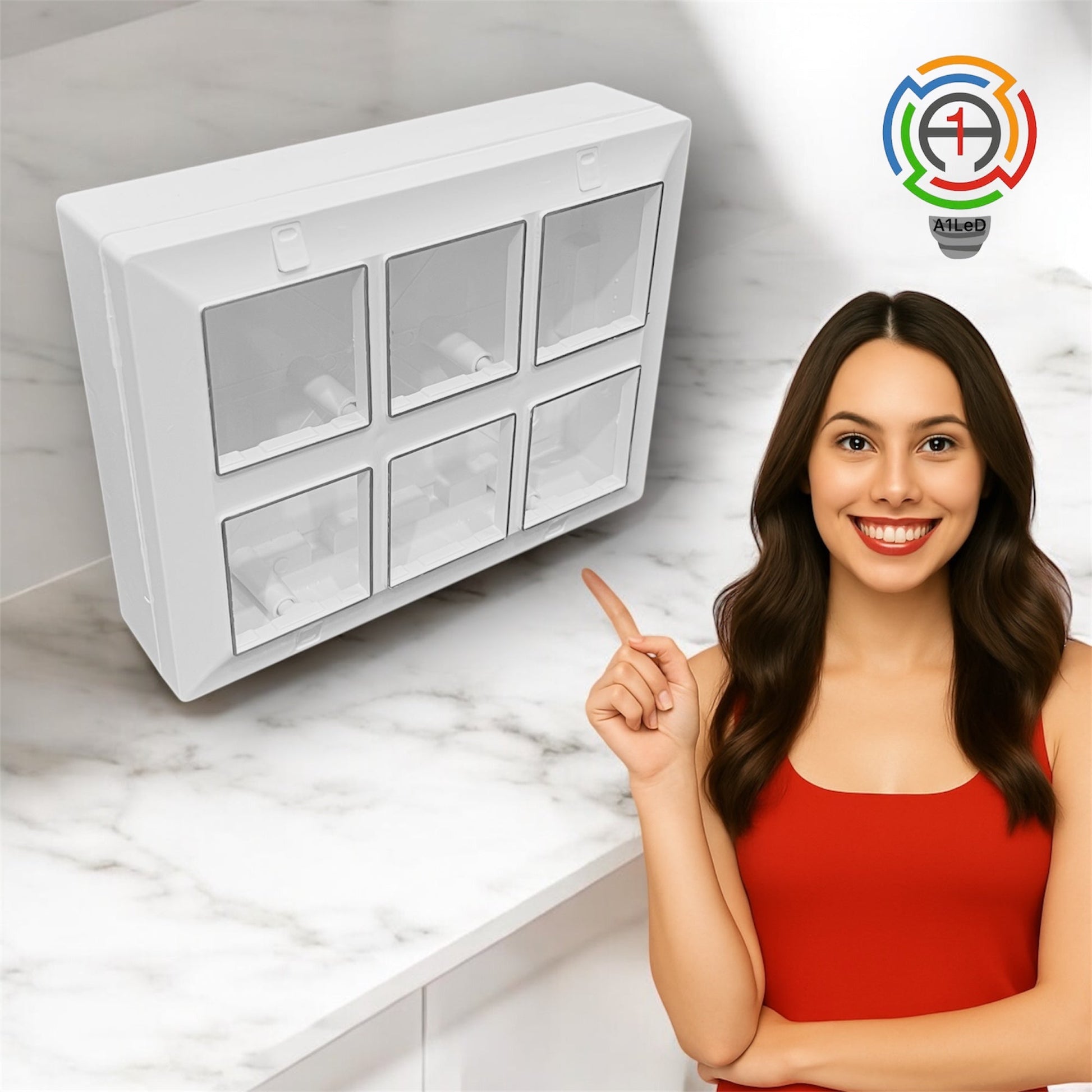 A1 LED 12 Modular Switch Board (Roma Style) – White | Heavy Duty Polycarbonate | Shockproof & Easy to Install A1 LED