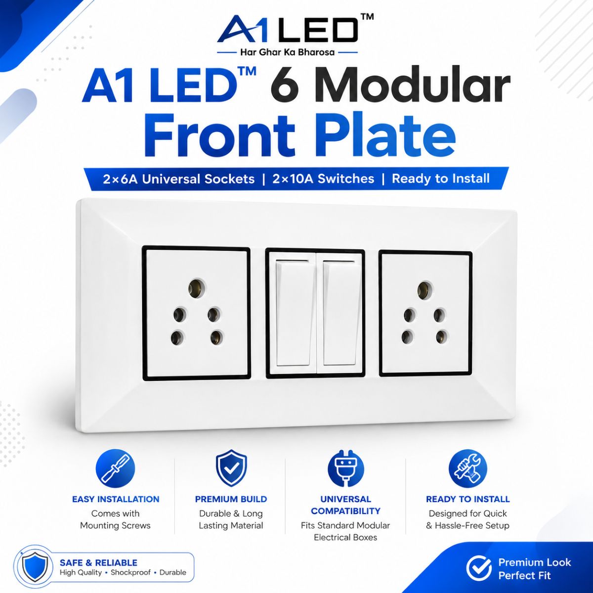 A1 LED 6 Modular Front Plate - Perfect for Every Installation