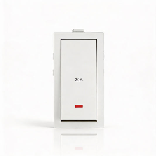 A1LED 20 Amp Switch | High Load Modular Switch for Geyser & AC | Fire Resistant | Long Life