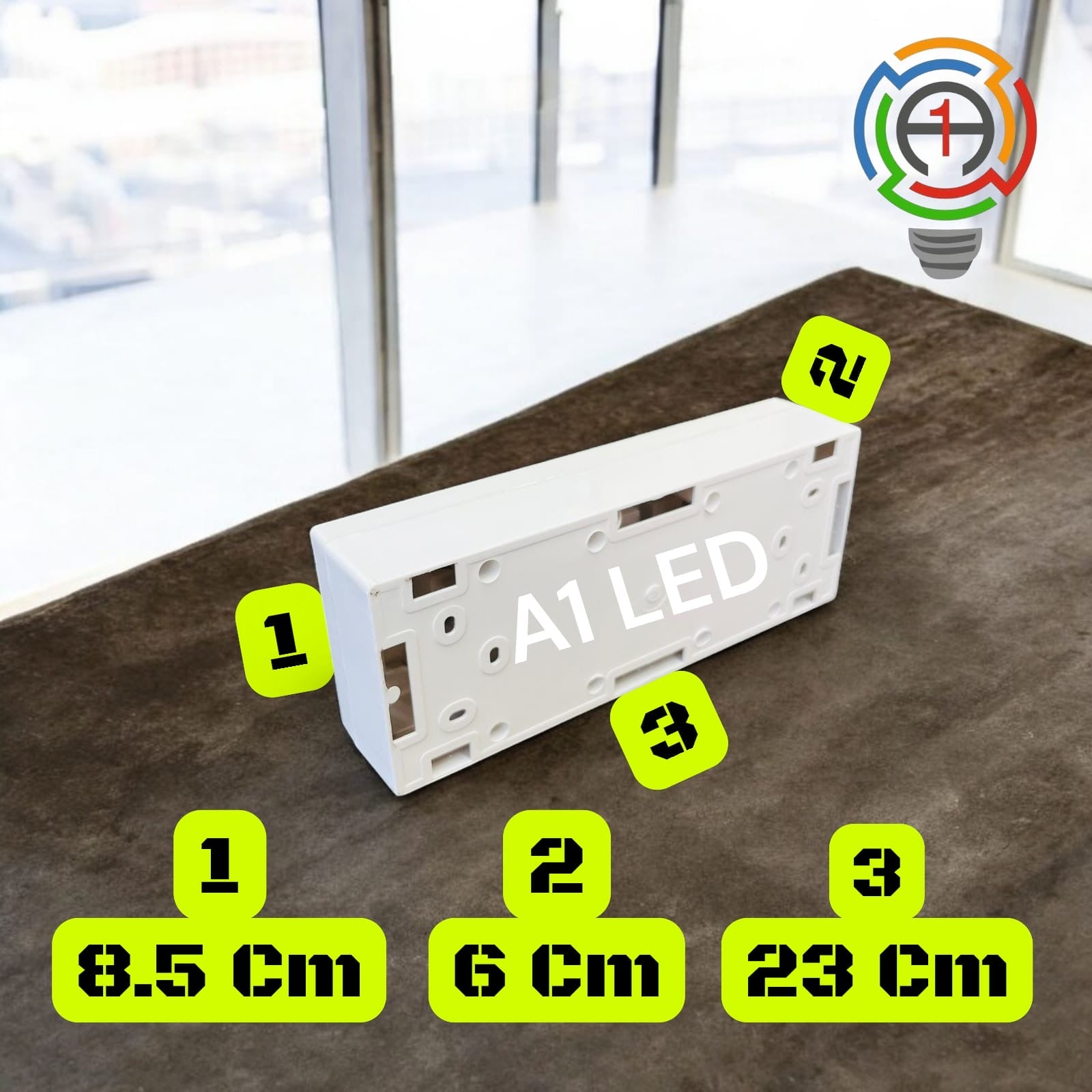 A1 LED Modular Switch Board with 2 Universal Sockets, 3 Rocker Switches, Indicator Light | 8 Module Silver Line Design | White Panel for Home, Office & Commercial Use A1 LED