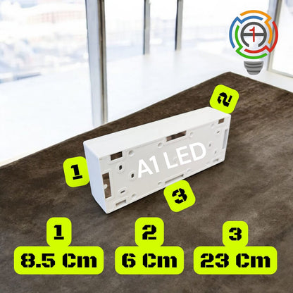 A1 LED Modular Switch Board with 2 Universal Sockets, 3 Rocker Switches, Indicator Light | 8 Module Silver Line Design | White Panel for Home, Office & Commercial Use A1 LED