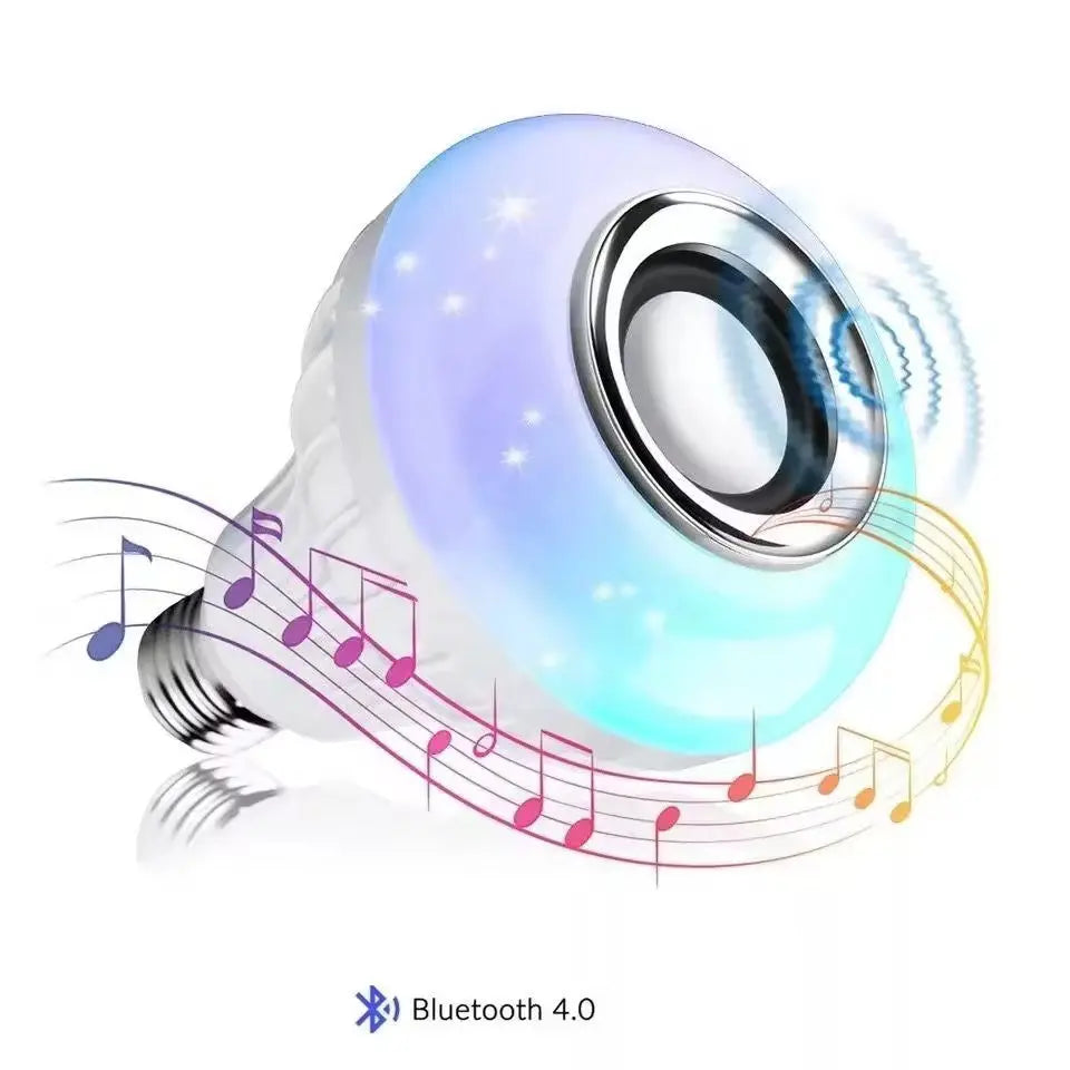 Bluetooth RGB LED Bulb with Built-in Speaker | Wireless Music Bulb | Smart App & Remote Control A1 LED