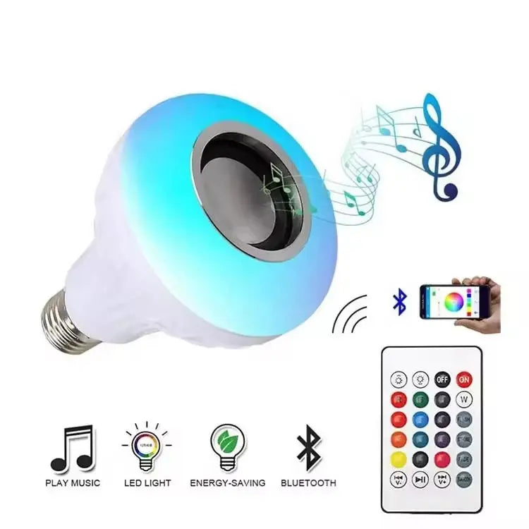 Bluetooth RGB LED Bulb with Built-in Speaker | Wireless Music Bulb | Smart App & Remote Control A1 LED