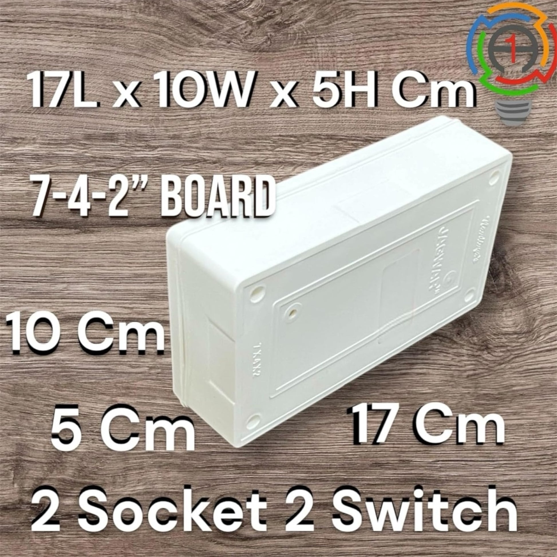 Premium Ready Switch Board – 2 Sockets, 2 Switches - A1 LED