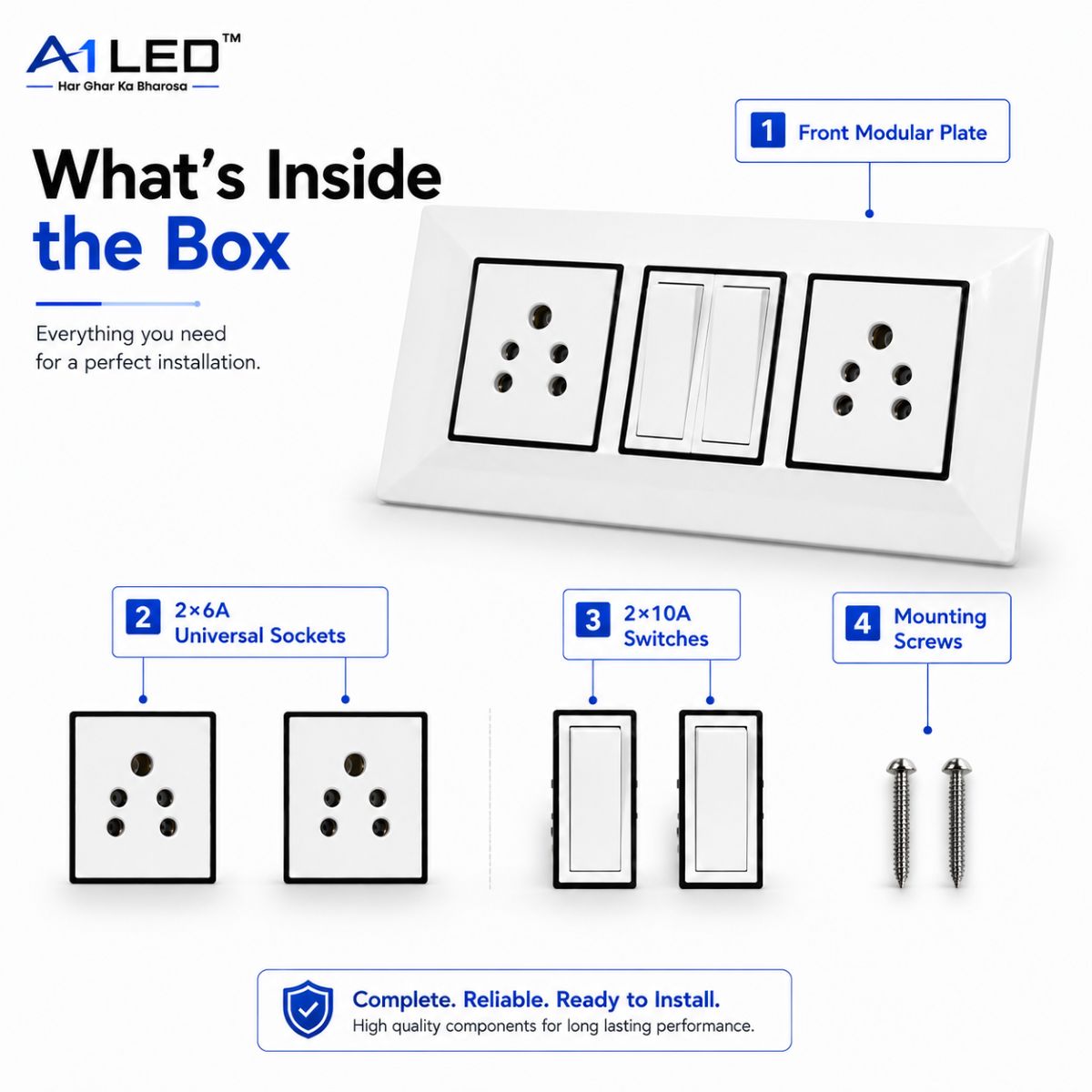 A1 LED 6 Modular Front Plate - What's Inside the Box